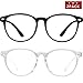 Blue Light Blocking Glasses 2pack Square Computer Glasses Women/Men, Nerd Reading Gaming Glasses Non Prescription (round black+Transparent)