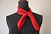 Silk square scarf pure color head scarf blend neckerchief (Red)