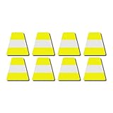 Firefighter Helmet Tets 8 Pack Tetrahedrons Fire Helmet Stickers - Stock Lime-Yellow w/ stripe