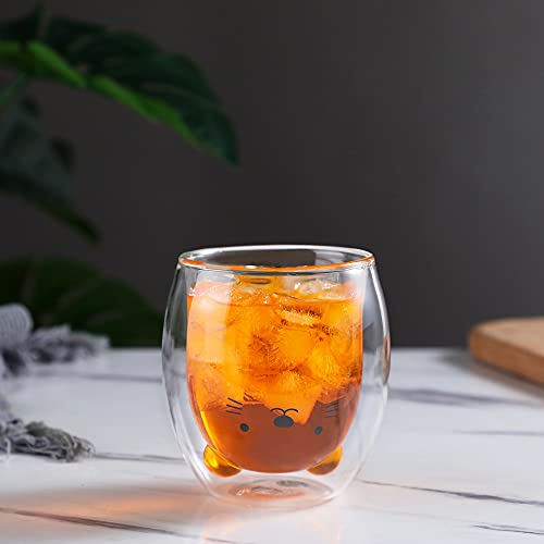 Bear Mug Cute Mugs Glass Double Wall Insulated Glass Espresso Cup