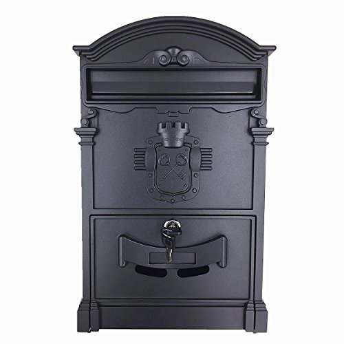 Yahead Outdoor Mailbox Retro Vintage European Aluminum Wall Mounted Mail Box Post Box Secure Letterbox Outside Mailboxe