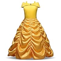 Girls Belle Fancy Dress Beauty and The Beast Costume Princess Dressing Up Age 3-10 Years (5-6 Years) Yellow