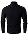 Ohoo Mens Slim Fit Small Ribbed Cotton Blend Turtleneck Pullover/DCP026-BLACK-M