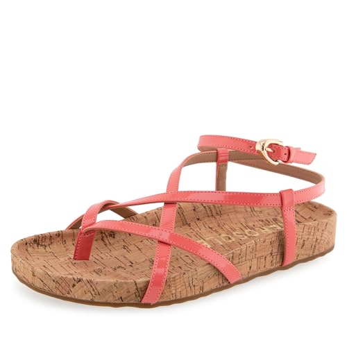 Aerosoles Women Leera Coral Patent Faux Leather W Cork 9.5 Medium