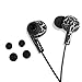 Leadtry SS-2 Retractable Headset In-Ear Sport Stereo Earbud Headphones Dynamic Crystal Clear Sound Ergonomic Comfort-fit Noise Insulating Built-in Mic Earphone (Black)