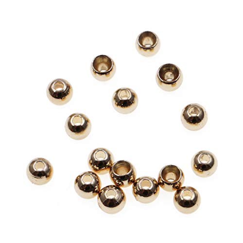 Temorah Brass Fly Tying Beads 100 Count (Gold, 2.8mm (7/64"))