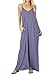 CALIPESSA Womens Summer Sexy Loose Maxi Cami Slip Dress with Pockets Daybreak S