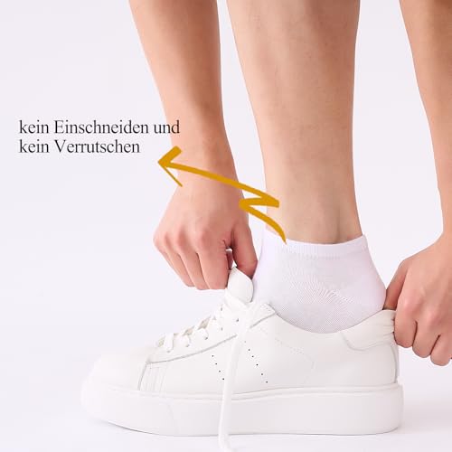 Niorasen Sneaker Socks Men Women 39-42 43-46, 10/20 Pairs Cotton Short Trainer Socks Half Socks, Black, White, Grey, 35-38, 47-50