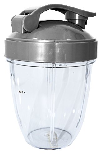 Blendin 18oz Short Cup and Flip Top To-Go Lid, Fits Nutribullet 600W and 900W Blenders