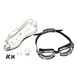 Rullaco Swimming Goggles - Anti Fog Non Leaking Clear Lenses Glasses - Triathlon Racing Water Sports Gear with 3 Pieces Flexible Nose and Free Protection Case & Ear Plugs Youth Adult Men Women