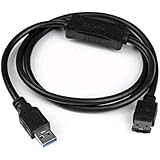StarTech.com 3-Feet 6Gbps USB 3.0 to eSATA Hard Disk Drive/Solid State Drive/ODD Adapter Cable (USB3S2ESATA3)