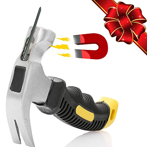 NWPTR 8-oz Stubby Claw Hammer with Magnetic Nail Starter 8 OZ Magnetic Small Claw Hammer Mini Stubby Hammers and Nails Tool Comfortable Soft Handle Magnetic and Anti-slip Head 8 Ounce Claw Hammer - Thumbnail 5