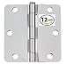 3514-PC-12 GlideRite 3-1/2" Polished Chrome Door Hinges 1/4" Radius Corners - Free Shipping (Pack of 12)