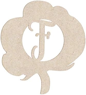 16" Cotton Monogram Letter Unfinished Wood Initial F (Sizes 12"-30")