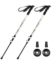 IREGRO Bastoncini Trekking, 2pcs Regolabile in Altezza Anti-Shock Sticks Resistente Fibra di Carbonio Escursionismo per Passeggiate all'Aria Aperta Trekking Neve Alpinismo