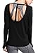 Ssyiz Women's Long Sleeve Stretchy Top Solid Color Fashion T Shirt