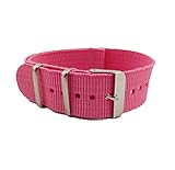 MetaStrap 20mm Nylon Strap Zulu Watch Band with stainless steel buckle(pink)