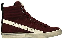 Diesel Men's D-Velows MID LACE Sneaker, Wine, 9 M US