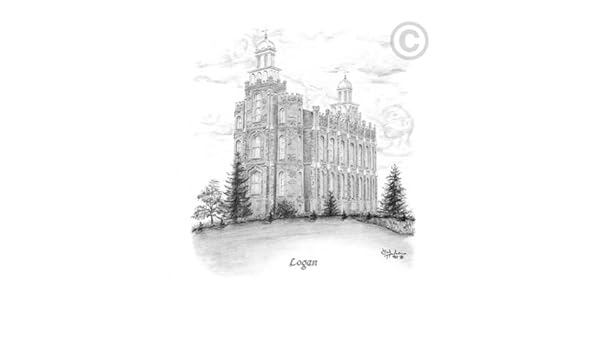 Amazon Com Lds Logan Utah Temple Chad Hawkins Sketch 5x7 Print