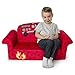 Marshmallow Furniture - Children's 2 in 1 Fire Truck Flip Open Foam Sofa, Multi Color