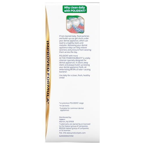 POLIDENT 3 MINUTE ANTIBACTERIAL DENTAL APPLIANCE CLEANSER TABLETS, 60 COUNT