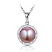 Stunning Flawless Pearl Latch Earrings & Silver Chain Pendant Set| Impeccable Quality Natural, Flawless Freshwater Pearl & 925 Sterling Silver| The Most Unique Fashion Jewelry Set (3 | Purple Pearls)