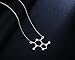 Rosa Vila Caffeine Necklace, Coffee Necklace, Caffeine Molecule Necklace for Coffee Lovers, Science Necklace for Chemistry Lovers, Coffee Gifts for Women, Coffee Lovers Gifts (Silver Tone)