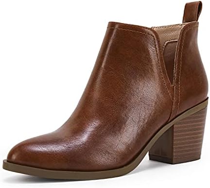 brown leather cut out booties