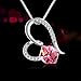 PLATO H Purple Pink Crystal Heart Necklace for Woman Heart Color Changing Necklace with Crystal, Heart Birthstone Necklace Birthday Gifts for Girlfriend, Wife, Mom or Daughter
