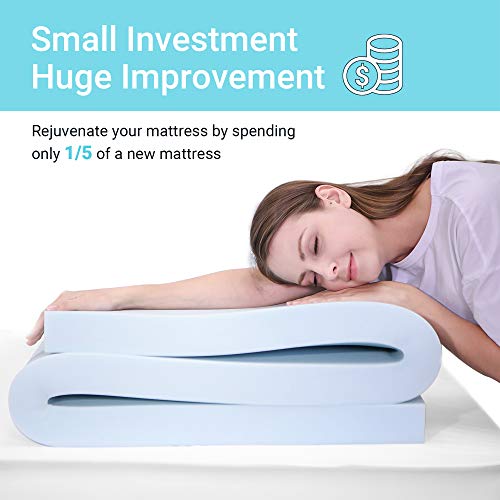 RECCI 2.5Inch Twin XL Mattress Topper Gel Infused Mattress Topper