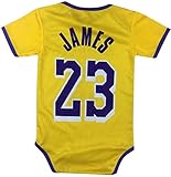 Icer Brand James Basketball Baby Romper Jersey Lebron Infant Toddler Onesies Pack of 2 Home & Away Jersey Design Bundle Premium Quality (6-12 mo, Home Pack of 1)
