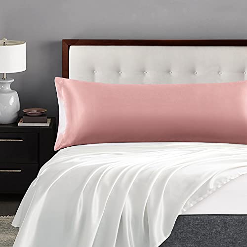 Pothuiny 2Piece Satin Body Pillow Covers 20" x 54", Champagne Silky