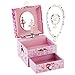 RR ROUND RICH DESIGN Kids Musical Jewelry Box for Girls with Drawer and Jewelry Set with Pretty Girl Theme - Beautiful Dream Tune Pink