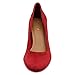 Ollio Women's Shoe Stretch Faux Suede Chunky Heel Pump