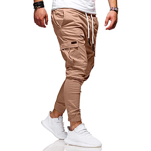 iYBUIA Men's Jogger Pants in Basic Solid Colors and Stretch Twill Fabric - Thumbnail 6