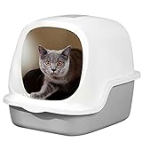 TOPINCN Cat Litter Box with Lid Splash-Proof Large