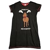 Lazy One Women's Moose Kiss Goodnight V-Neck Nightshirt