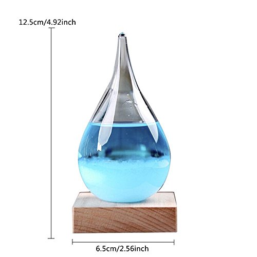 Storm Glass Weather Forecaster Bottle, niceEshop(TM) Water Droplets Weather Barometer Ornaments, Crystal Bottle for Home Office Decoration