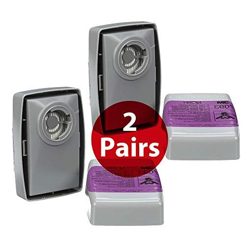 3M 7093 Respirator Particulate Filter P100 Rating Respiratory Protection for Use with 3M Facepieces 5000 6000 6500 7000 7500 7800S FF-400 Series (2 Pair (4 Filters))