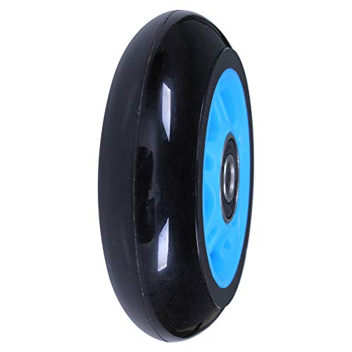 AOWISH 8-Pack 80mm Inline Skate Wheels 85A Inline Skates Replacement Wheel with Bearings ABEC-9 (Blue Hub Black Wheel) - Thumbnail 6