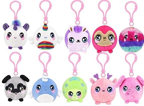 Squeezamals Inch Clip On Surprise Mystery Plush Squishamals Series 2 Scented Blind Pack Bundle lot of 4 Different