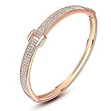 Women's Hand Chain Charm Bracelet Bling 18K Rose Gold Special H Shaped
