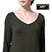 Women's T Shirt Dress Casual Loose Tunic Long Sleeve V-neck Frock by Azot (M, Black)