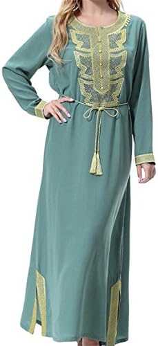 omniscient Women Arabic Tunic Top Muslim Dress Long Long Sleeved Dress 1 M