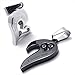 KONOV 2pcs Mens Womens Couples Heart Stainless Steel Pendant Love Necklace, 18 & 22 inch Chain, Black