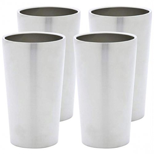 Maxam KTUMB4 4 Piece Double Wall Stainless Steel Tumbler Set, 13 oz, NA