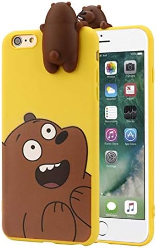 ALeis Big Sale 3D Cartoon Animals Cute We Bare Bears Soft Silicone Case Cover Skin for iPhone Candy Colour Lovely Girly Bear Design (iPhone Xs max 6.5, Yellow)