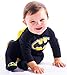 WARNER BROS DC Comics Justice League Batman Newborn Baby Boys Zip Up Costume Coverall and Cape Batman Footies (0 To 9 Months) 3-6 Months