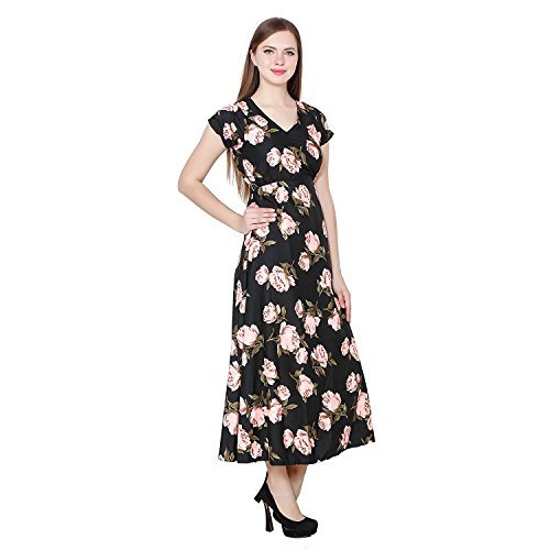 my swag women's floral printed short sleeve v neck maxi dress