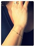 Fremttly Womens Minimal Jewelry Gift Dainty Tiny Cross Bracelet 14K Gold Fill Handmade Jewelry-BR-1-Cross